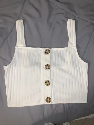 Honey Belle White Crop Tank Top thumbnail 2