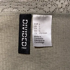 H&M Lace Trimmed Ribbed Top in Light Khaki Green thumbnail 4
