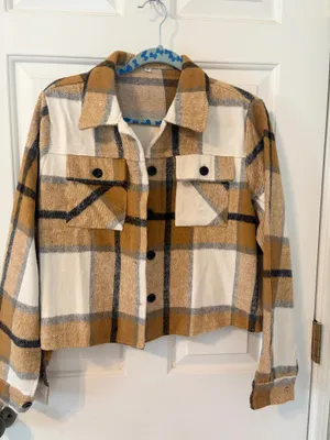 Plaid Shacket Brown Size M thumbnail 1