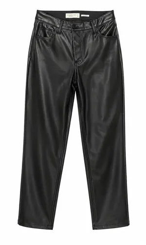 Abercrombie Curve Love 90s Straight Faux Leather Pants 28 6L Ultra High‎ Rise thumbnail 1