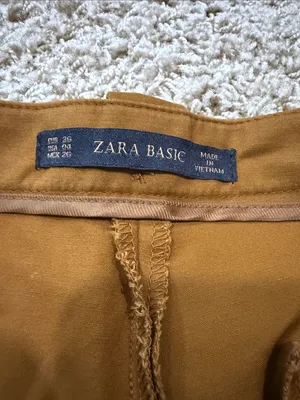 Zara Basic Ankle Pants - Mustard Brown - Size 4 thumbnail 5