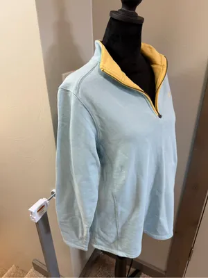 Ariat Pullover Western Baby Blue‎ Barrel Racing 1/4 Zip Rodeo Sweatshirt Lg thumbnail 4