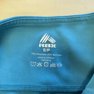 RBX Teal Blue High Waisted Activewear 7/8 Cropped Leggings with Pockets Small thumbnail 8