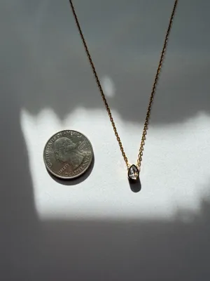 Gold teardrop dainty necklace thumbnail 5