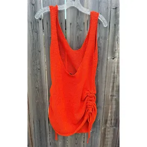 SNDYS Byron Women's Burnt Orange Crochet Scoop Back Mini Dress Sz Small thumbnail 7