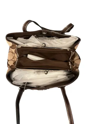Tote Bag Beige Brown Signature F17424 bag/handbag thumbnail 3
