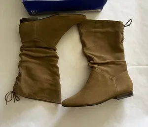 White Mountain Taupe Stretch Boots thumbnail 1