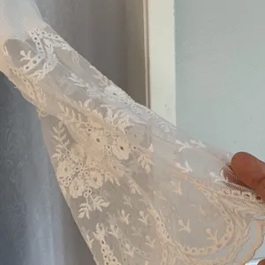 BOHO White Off-Shoulder Lace Sleeve Blouse Sz: S thumbnail 2