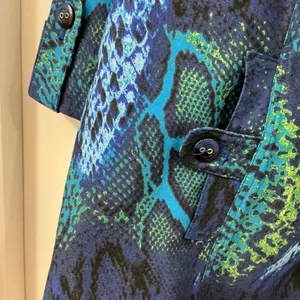 Attyre Snakeskin Animal Print Jacket 3X Car Coat Blue Green Bold Career Travel thumbnail 4