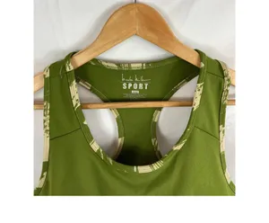 NWT Nicole Miller Sport green Racerback Sports Bra size Xlarge thumbnail 2