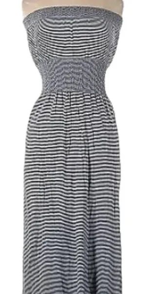 Lark + Grey Smocked Strapless Midi Casual Dress thumbnail 1
