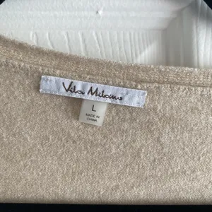 Vila Milano Womens Large‎ Tan Ribbed Knit Cardigan Daisy Embroidery Clean Girl thumbnail 2