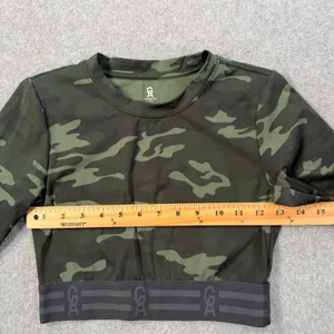 GOOD AMERICAN The Icon Crop Top Camo Size 1 (Small) Green Logo Activewear thumbnail 5