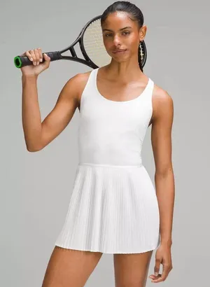 Lululemon NWT Scoop-Neck Pleated Linerless Tennis Dress - White - 2 thumbnail 4