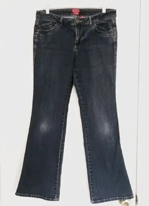 Elle Monaco Blue Mid Rise Bootcut Jeans thumbnail 1