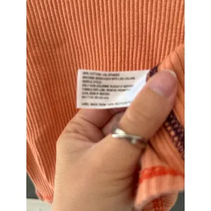 Wild Fable‎ Womens Orange Ribbed Long Sleeve Crop Top Contrast Stitch Size L thumbnail 8