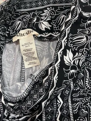 shosho Black and White Paisley Print Wide-Leg Pants thumbnail 3