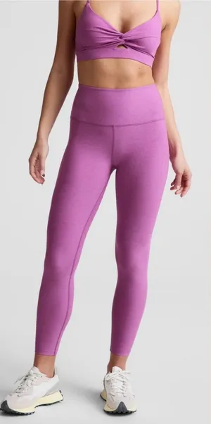 Beyond Yoga Spacedye Caught in the Midi High Waisted Leggings Fun Fuchsia Large thumbnail 1