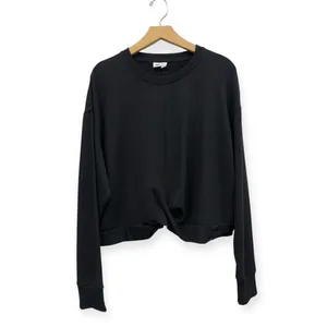 TenTree Black Twisted Front Long Sleeve Crew Neck Cropped Sweatshirt size Large thumbnail 2