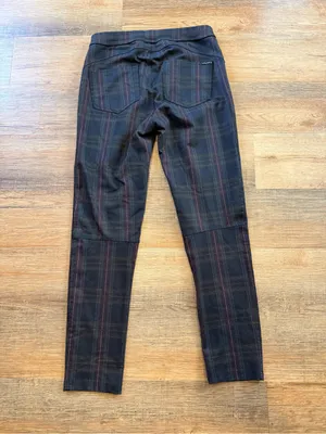 Sanctuary Plaid Slim Ankle Pants in Black with Burgundy and Charcoal thumbnail 3