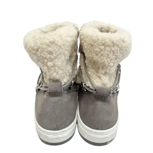 Blondo Boots Size 9.5 Waterproof Gray Cream‎ Suede Shearling Upper Lace Up thumbnail 7