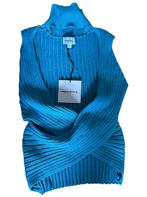 superdown alora wrap top in Blue NWT thumbnail 5