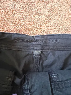 American Eagle Size 8 Black Stretch Cargo Utility Shorts Raw Hem thumbnail 2
