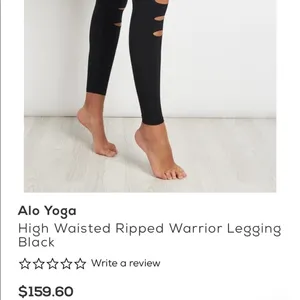 Alo Yoga High Waisted Ripped Warrior Legging in Black‎ Size Medium thumbnail 15