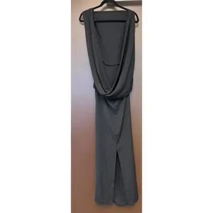 Zara Black Midi Dress Cowl Low Back 90s Minimalist‎ Capsule Hollywood Formal thumbnail 10