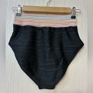 NWT Blooming Jelly Black High Waist Bikini Set Ribbed Crop Top Swimsuit‎ M thumbnail 9