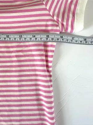 ZENANA Striped Ribbed Crewneck T - Shirt Women’s Candy Pink Sz Small Cotton thumbnail 8