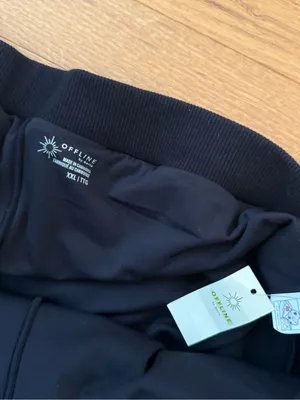 OFFLINE By Aerie Cloud Fleece Bubble Skort in True Black thumbnail 4