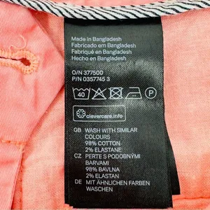 H&M Twill Cuffed Chino‎ Bermuda Shorts Neon Coral Size 6 Stretch thumbnail 9