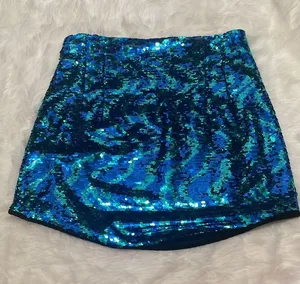 ZARA 💙 Blue Sequin Mini Skirt thumbnail 3