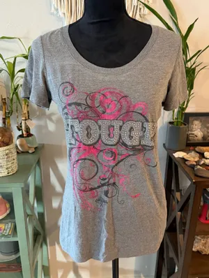 Wrangler Rhinestone Embellished ‘Tough’ Shirt Womans X thumbnail 1