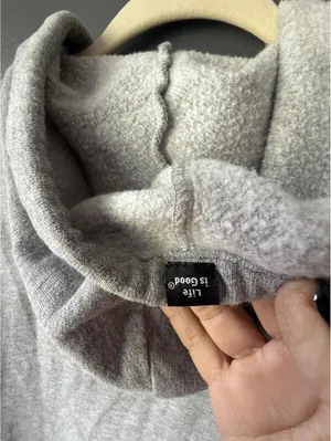 Life is Good Gray Zip-Up Hoodie with Front Print thumbnail 6