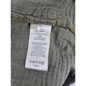 Maeve Dress Womens 2 Tiered Babydoll Olive Green Double Gauze Mini EUC thumbnail 4