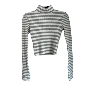 Aerie Blizzard Gray & White Waffle Mockneck Long Sleeve T Shirt Size‎ XS thumbnail 2