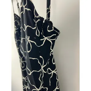 Abercrombie Julia Black White Bow Print Slip Dress Small thumbnail 8