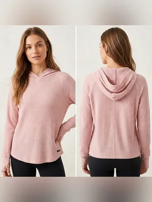 Calvin Klein Jeans Women’s Long Sleeve Waffle-Knit Hooded Pullover Shirt Size M thumbnail 2