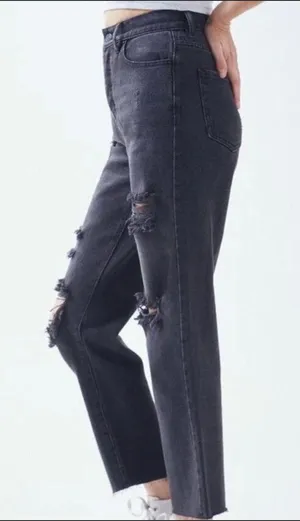 PacSun Black Distressed Mom Jeans thumbnail 2