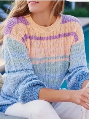 Soft Surroundings Karlie Stripe Sweater Medium thumbnail 1