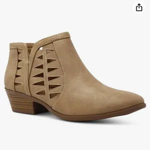 Women's Tan Cutout Ankle Booties - Sleek Low Heel size 6.5 new thumbnail 3