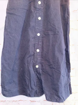 Everlane 4 cotton weave picnic dress Front button Navy Midi Wide Straps Sun thumbnail 2