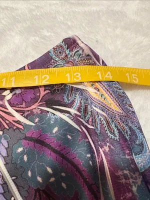 Moa moa medium y2k Asymmetrical Paisley fairy Skirt Purple cream vintage thumbnail 5