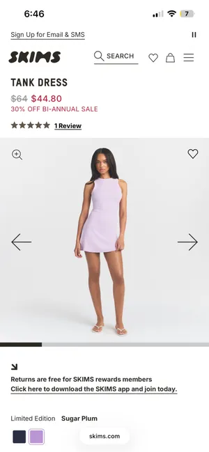 SKIMS Tank Dress Cotton Rib thumbnail 3