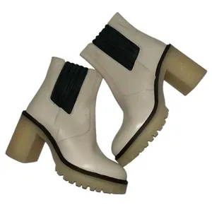 Free people Cream Ankle Chunky Heel Boots(Size 38.5/8.5) thumbnail 9
