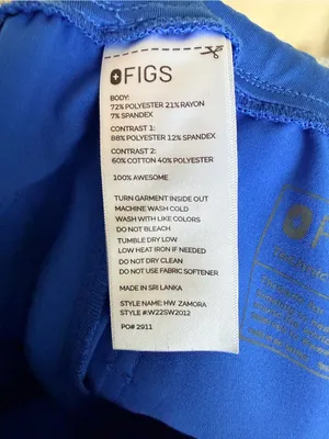 Figs Women’s Zamora Royal Blue Jogger Scrubs with Contrast Drawstring thumbnail 3