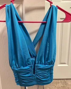 ZARA Blue Crop Top thumbnail 2