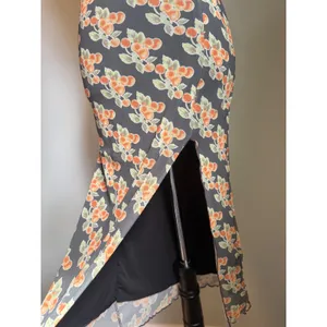 Urban Outfitters Orange Fruit y2k Mesh Midi Skirt dainty Slit NWT S whimsi boho thumbnail 3